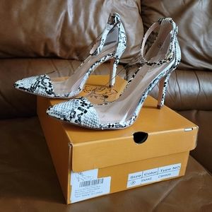 New Women's Ermonn Snakeskin Stiletto Heels Size 8